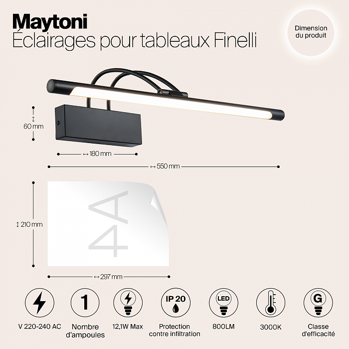 Интерьерная подсветка Maytoni MIR004WL-L12B